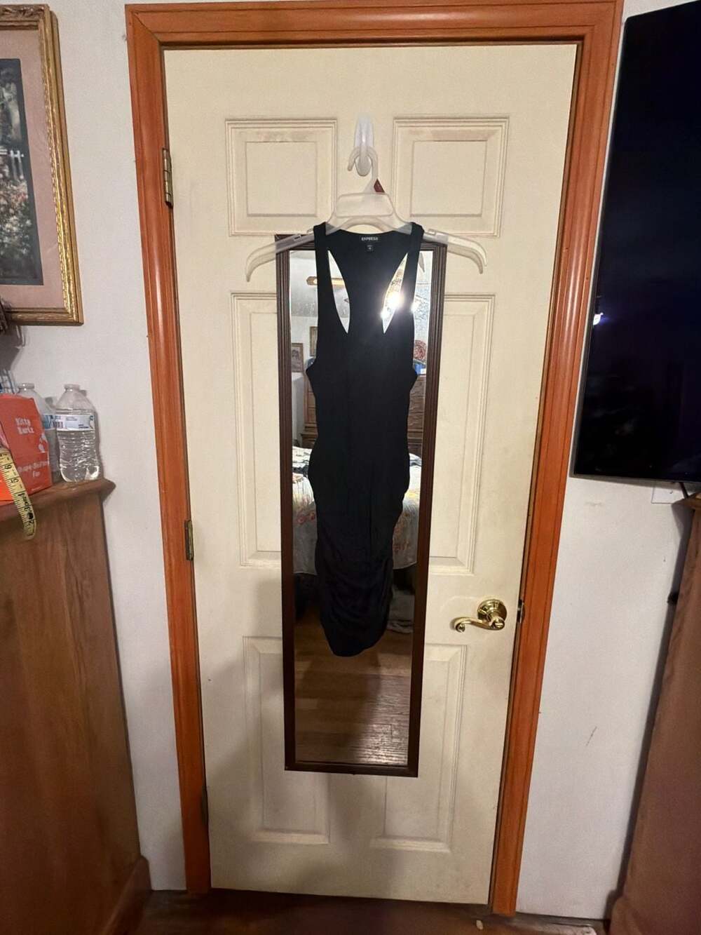 Express Black Ruched Racerback Tank Dress Size XS